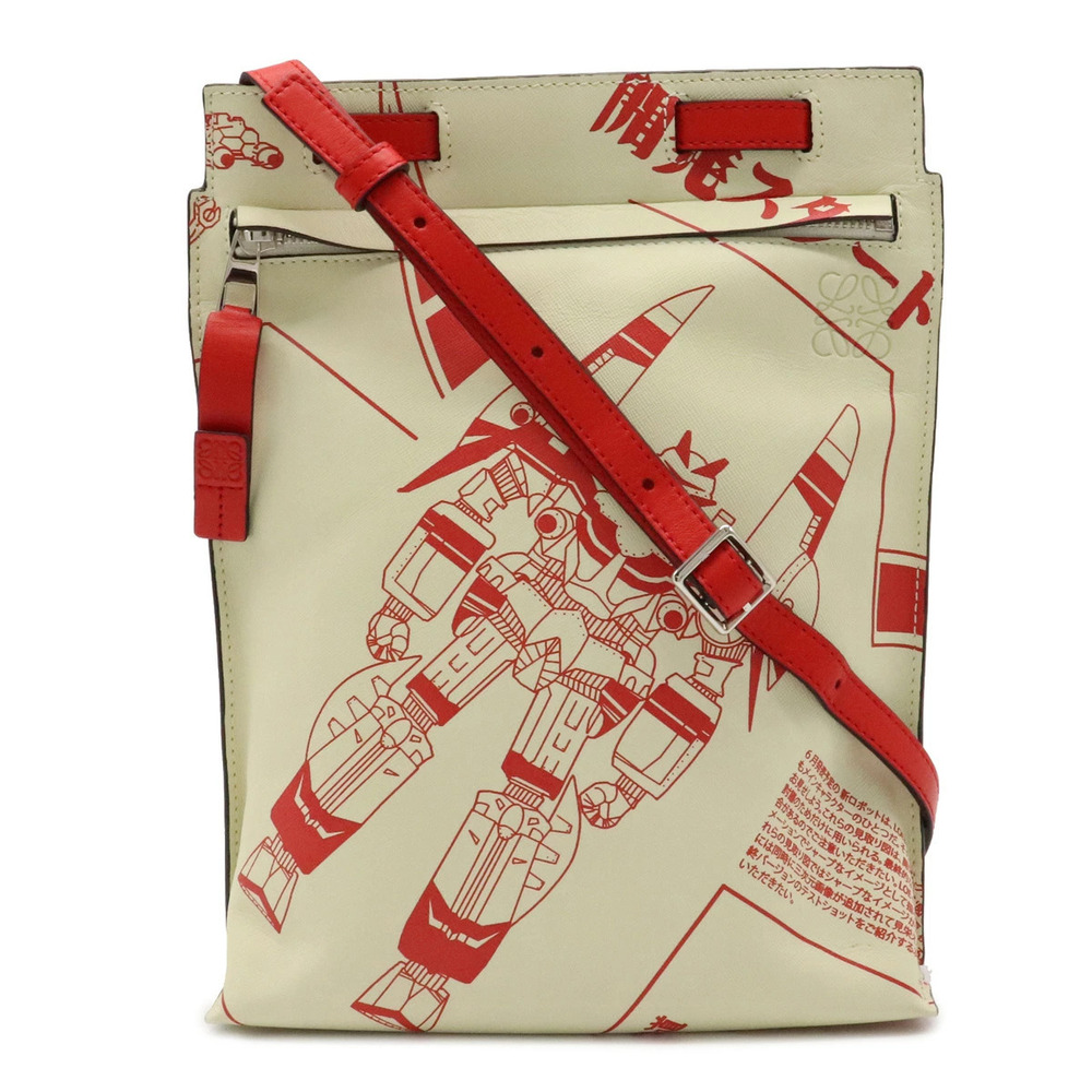 Loewe Anagram Bag Crossbody Robot Gundam Leather Cream Yellow Red